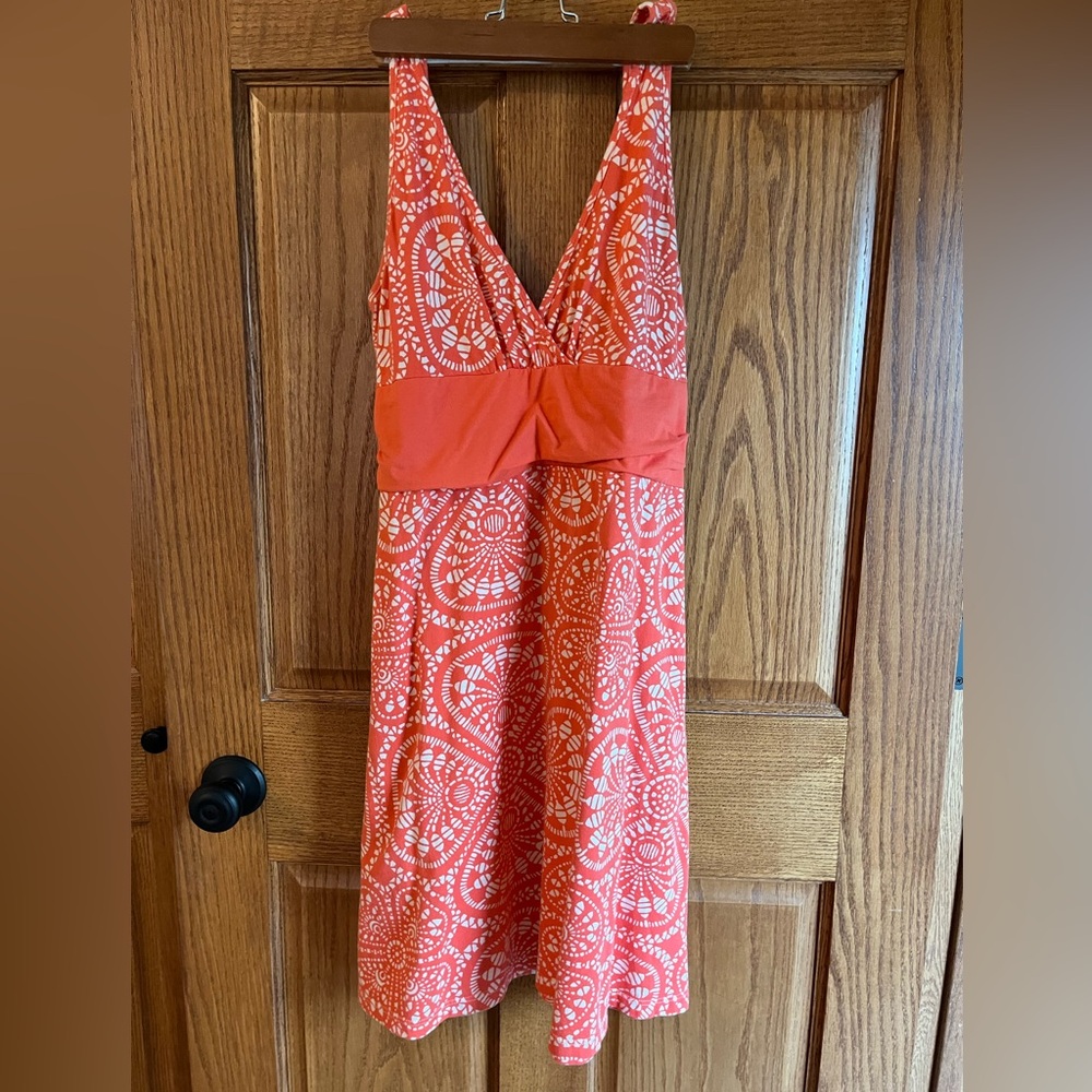 Coral Floral Patagonia Large Sundress V-Neck Sleeveless